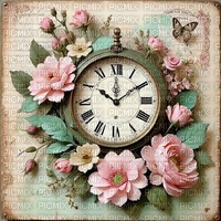 springtimes spring background clock vintage - kostenlos png