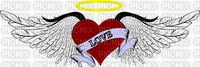 love heart angel wing - PNG gratuit