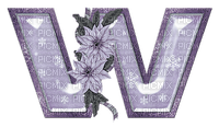 Kaz_Creations Alphabets Christmas Purple  Letter W - gratis png