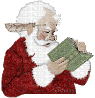 Santa Reading a Book - GIF animasi gratis