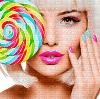 woman with candy by nataliplus - gratis png