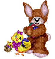 Kaz_Creations Easter Deco Bunny Chick - PNG gratuit