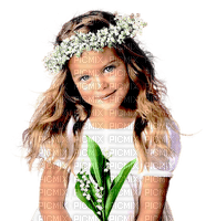 Child with Lily of the Valley/ enfant avec Muguet - PNG gratuit
