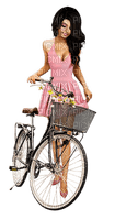 kvinna-cykel - bezmaksas png