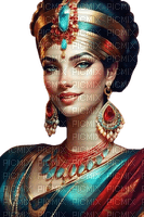 fantasy woman teal blue red - Free PNG