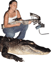 Kaz_Creations Woman Femme With Crocodile - PNG gratuit