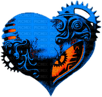 Steampunk.Heart.Orange.Blue - kostenlos png