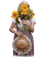 kikkapink woman sunflowers flowers - δωρεάν png