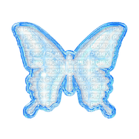 pastel blue y2k butterfly charm - gratis png