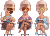 kvinnor hos frisören-- women at the hairdresser - PNG gratuit