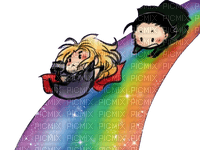 Thor and Loki on the Bifrost - Free PNG
