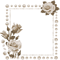 soave frame vintage pearl flowers rose sepia - Nemokamas animacinis gif