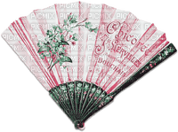 soave deco vintage victorian fan pink green - Free PNG