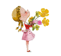 Mädchen mit Blumen - Ingyenes animált GIF