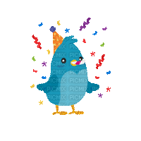 Bird.Oiseau.Birthday.Party.gif.Victoriabea - Free animated GIF