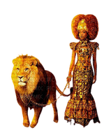 kikkapink woman african lion png tube - gratis png