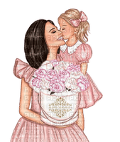 Mom Daughter Pink Flower - Bogusia - PNG gratuit
