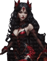 woman gothic black red - gratis png