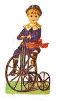 Vinatge boy on tricycle - gratis png