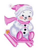 pink snowman - png gratis