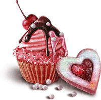 Cookie Heart Cherry Red - Bogusia - ücretsiz png