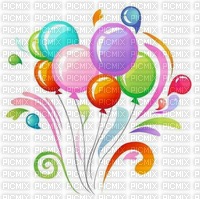 image encre bon anniversaire color effet ballons  edited by me - png gratis