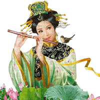 Woman  Asia China Music Green Black - Bogusia - 無料png