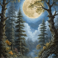 Fondo bosque de luna - Gratis geanimeerde GIF