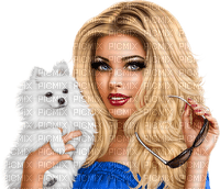 Woman with her dog. Leila - kostenlos png