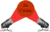 text aime love lights lamp rouge red letter deco  friends family gif anime animated animation tube - Animovaný GIF zadarmo