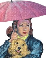 loly33 femme chien vintage - PNG gratuit