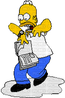 Homer effrayé - GIF animado grátis