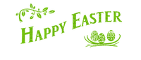 HAPPY EASTER TEXT GREEN - nemokama png