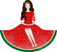 soave woman girl summer fruit watermelon - Free animated GIF