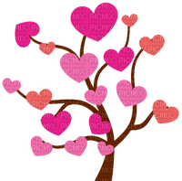 coeur heart arbre tree pink rose - darmowe png