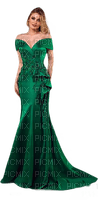 femme robe verte - darmowe png