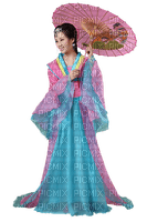 Geisha avec une ombrelle - gratis png