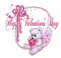 Kaz_Creations Animated Bear With Hear Text Valentine's Day - Gratis animeret GIF