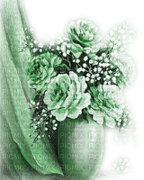 soave deco flowers  vintage  rose curtain green - PNG gratuit
