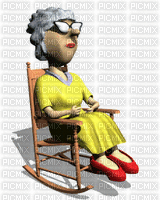ani- woman -- rocking chair - Ingyenes animált GIF