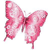 Steampunk.Butterfly.Pink - By KittyKatLuv65 - Gratis geanimeerde GIF