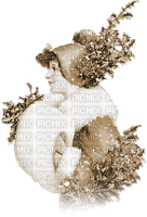 soave woman vintage christmas winter branch holly - gratis png
