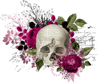 Gothic.Skull.Flowers.Fleurs.Victoriabea - PNG gratuit