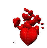 plusieurs coeurs rouges - Бесплатный анимированный гифка