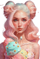 surreal fantasy pastel ice cream girl - zdarma png