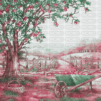 soave background animated vintage aplle tree - Бесплатный анимированный гифка