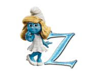 Kaz_Creations Alphabets Smurfs Letter Z - δωρεάν png