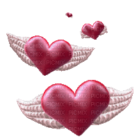 Winged Hearts - GIF animado grátis