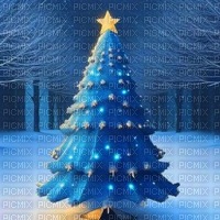 Blue Christmas Tree Background - zdarma png
