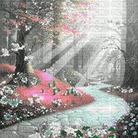 kikkapink animated garden fantasy background - Gratis geanimeerde GIF